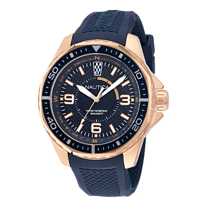 Nautica Mens Koh May Bay 3-Hand Silicone Watch