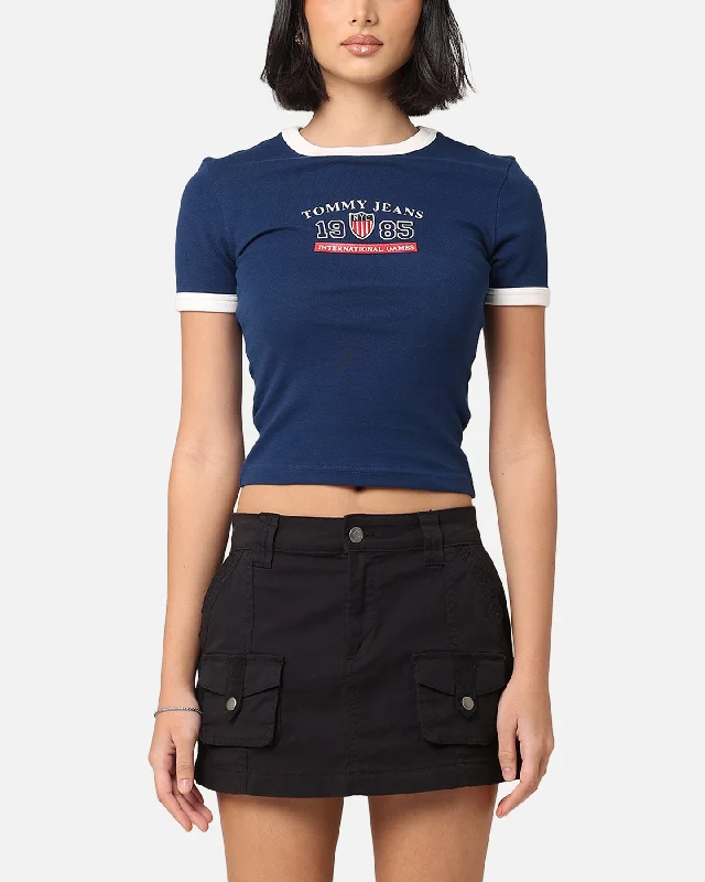 Tommy Jeans Women's TJW Archive Games Ringer T-Shirt Twilight Indigo