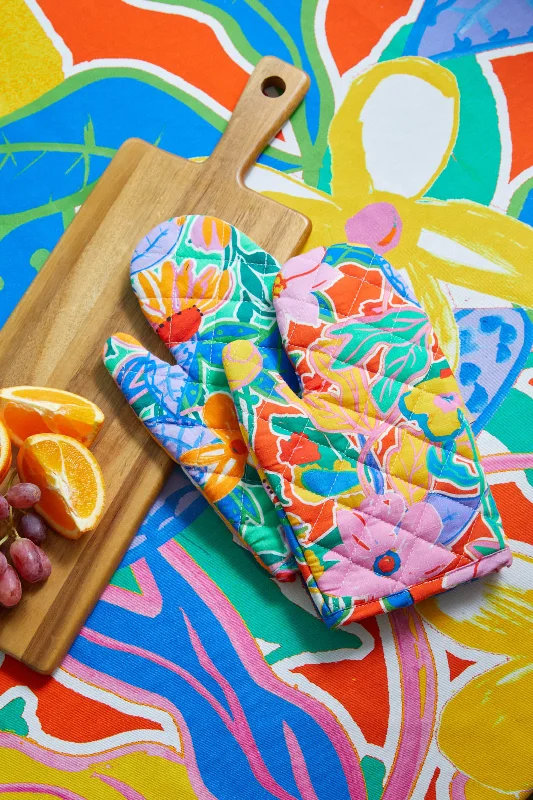 Floweret Oven Mitt Set 2