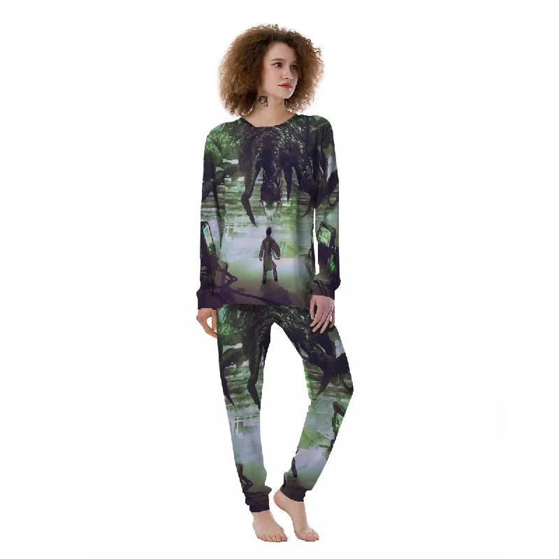 Spider Monster Print Women's Pajamas Family matching pajama sets