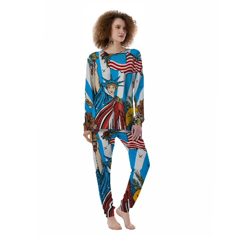 Statue Of Liberty USA Print Women's Pajamas Designer pajama sets