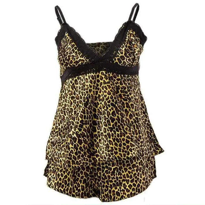 TIGER PRINTED SHORT LINGERIE CHEMISE Shein pajama sets