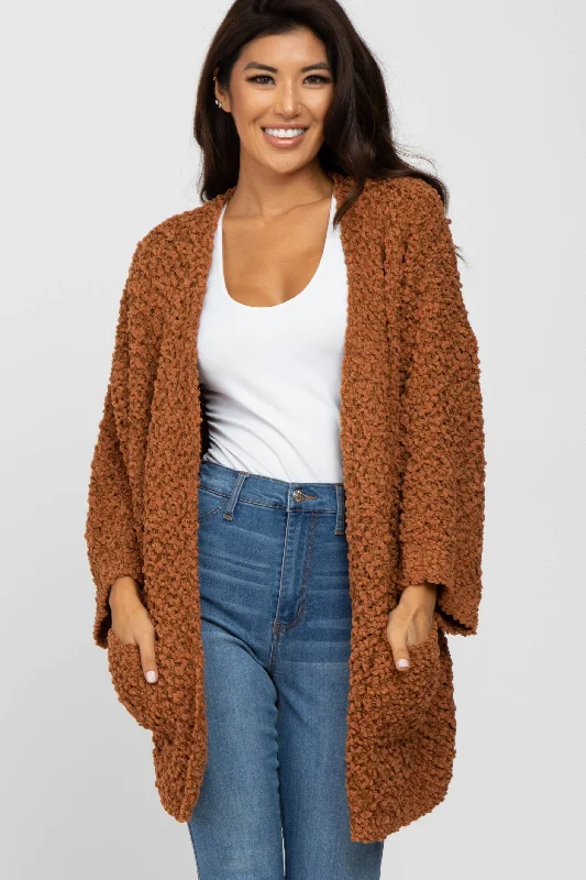 Camel Soft Popcorn Knit Cardigan Mohair sweaters