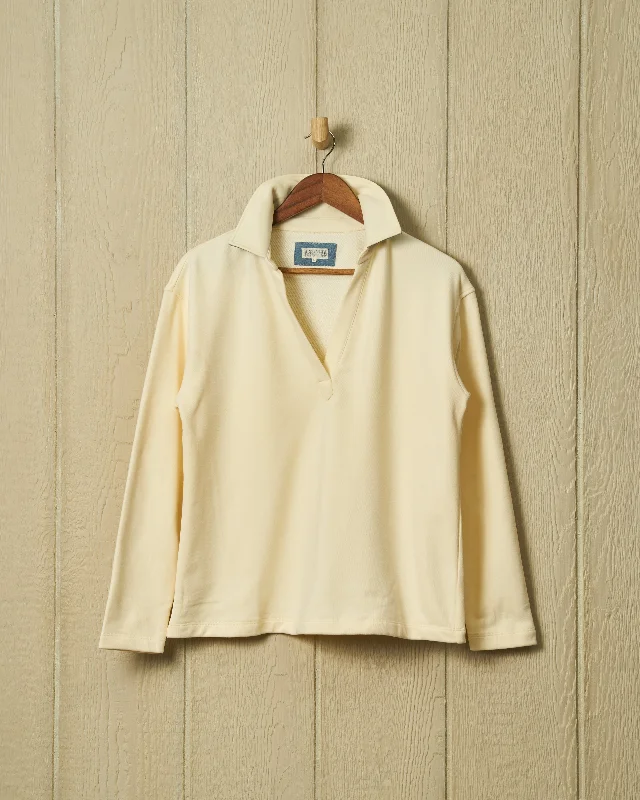 Inlet Pullover in Cream Loopback Terry Best sweaters for hiking