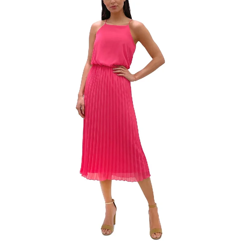 Womens Shutter Pleat Midi Dress Comfortable midi dresses for everyday wear