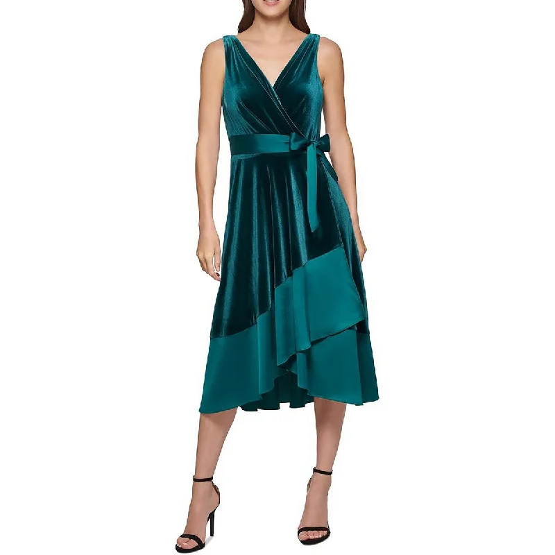 Womens Velvet Midi Wrap Dress Best midi dresses for formal events