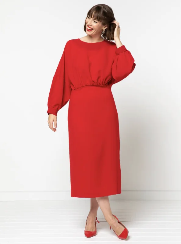 Style Arc Elsbeth Woven Dress Off-shoulder midi dresses