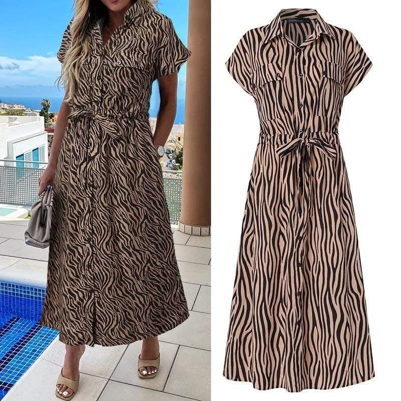 Zebra Print Button Up Midi Dress Zara midi dresses