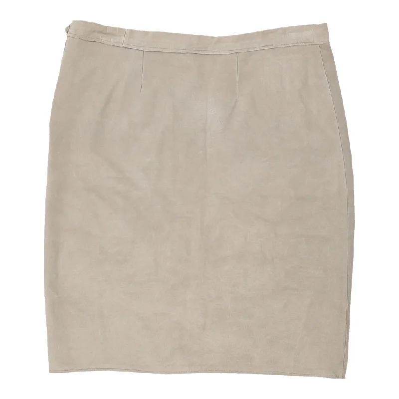 Vintage Mc Taylor Skirt - 36W UK 16 Beige Suede Cocktail unclassified skirts