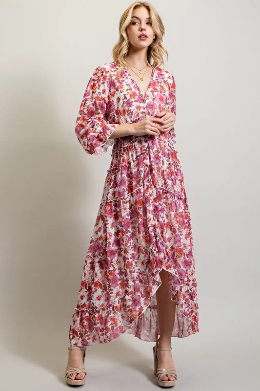 Bohemian Floral High and low maxi dress *Online Only* Flowy maxi dresses