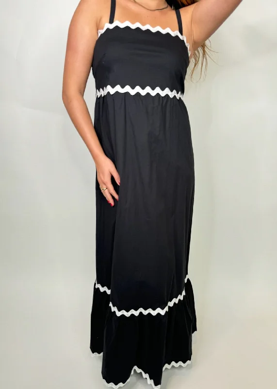 Phie Swirl Maxi Dress Black Summer maxi dresses