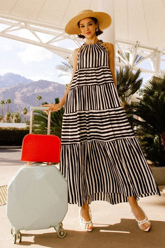 Sleeveless Stripe Tiered Maxi Dress *Online Only* Y2K maxi dresses