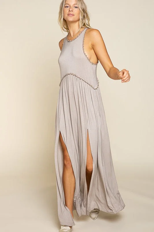 Stone Washed Side Slit Cut Out Maxi Dress *Online Only* Spring maxi dresses