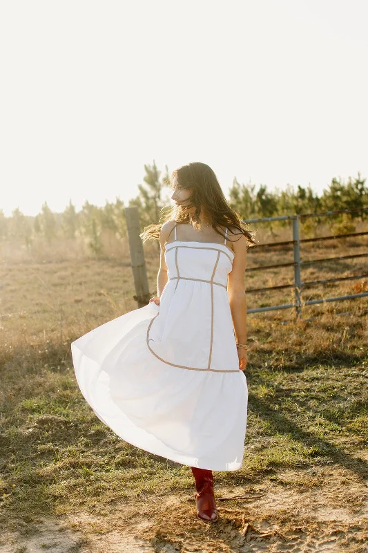 White Contrast Tiered Maxi Dress Best maxi dresses for elegant looks