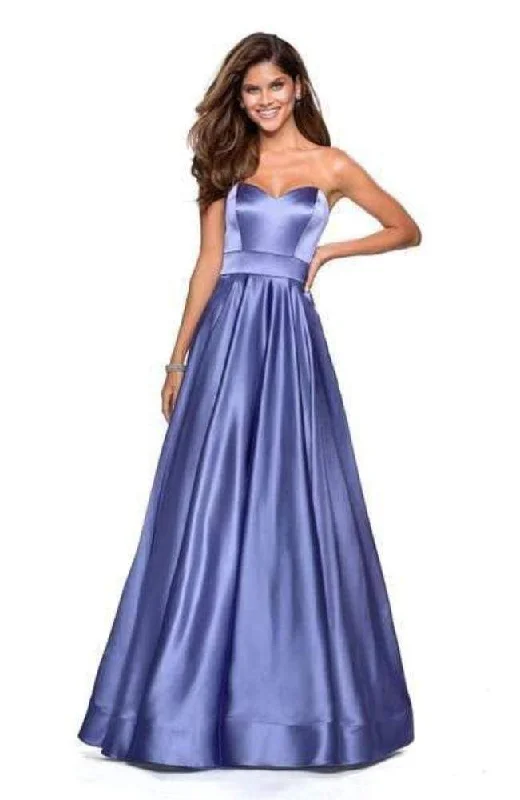 La Femme - 27506 Strapless Sweetheart Metallic Empire Gown Plus size party dresses