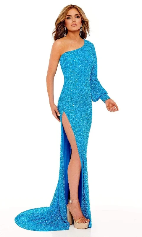 Rachel Allan - 70171 Bishop Sleeve Sequin Gown With Slit Flowy party dresses