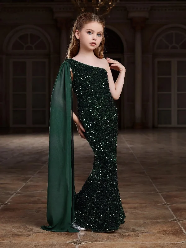 Tween Girls' Draped Side Sequin Mermaid Party Dress Gothic party dresses