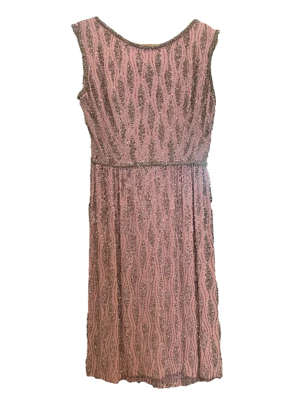 1960's Pink Beaded Dress by Ivey Wade Metallic unclassified dresses