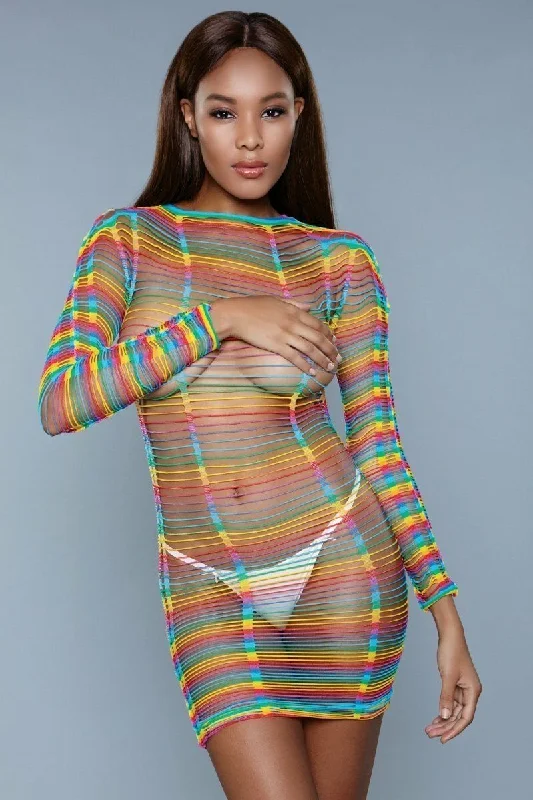 Rainbow Cut Out Dress High-low unclassified dresses