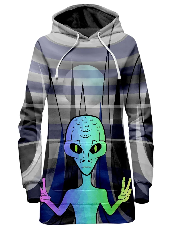 Alien Arrival Hoodie Dress Satin unclassified dresses