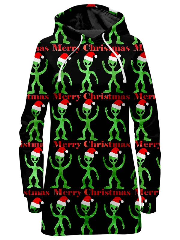 Alien Christmas Hoodie Dress Color block unclassified dresses