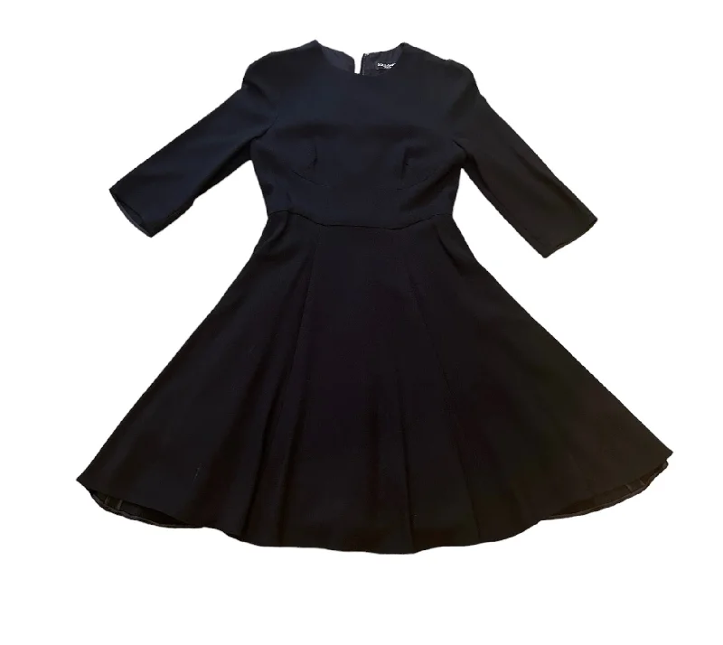 Black Crepe Dress with Jewel Buttons by Dolce and Gabanna Preppy unclassified dresses