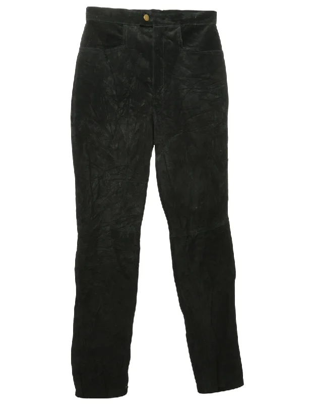 Black Suede Trousers - W28 L35 Long unclassified dresses