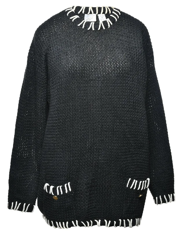 Black Petites Jumper - L Lace unclassified dresses