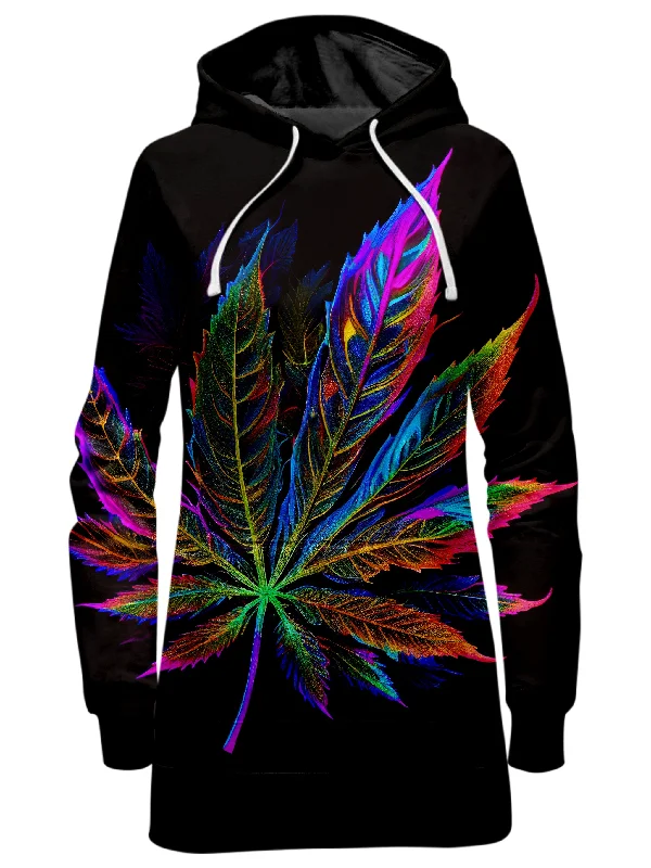 Blacklight Weed Hoodie Dress Smocked unclassified dresses