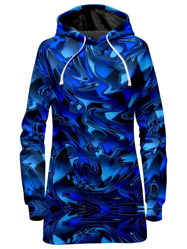 Blue Chromatic Melt Hoodie Dress One-shoulder unclassified dresses