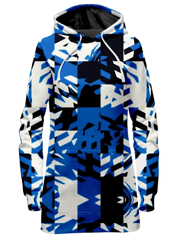 Blue Digital Hoodie Dress Beaded unclassified dresses