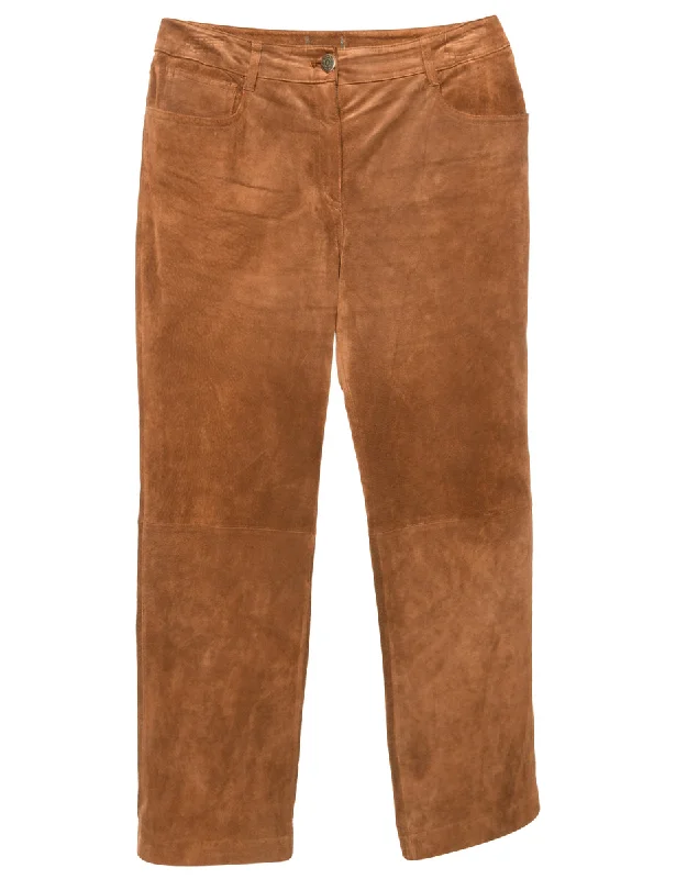 Brown Suede Trousers - W30 L28 Earthy tone unclassified dresses