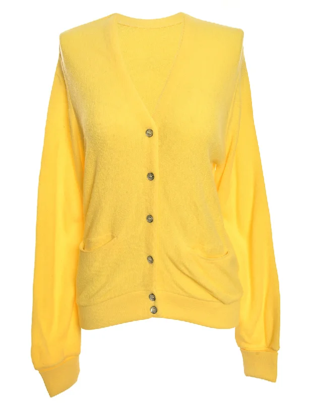 Button Front Yellow Cardigan - XXL Pastel unclassified dresses