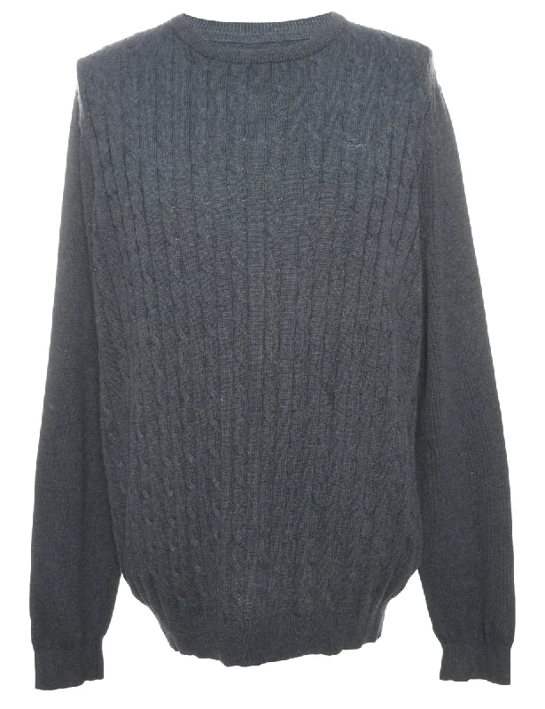 Cable Knit Grey Jumper - M Office unclassified dresses