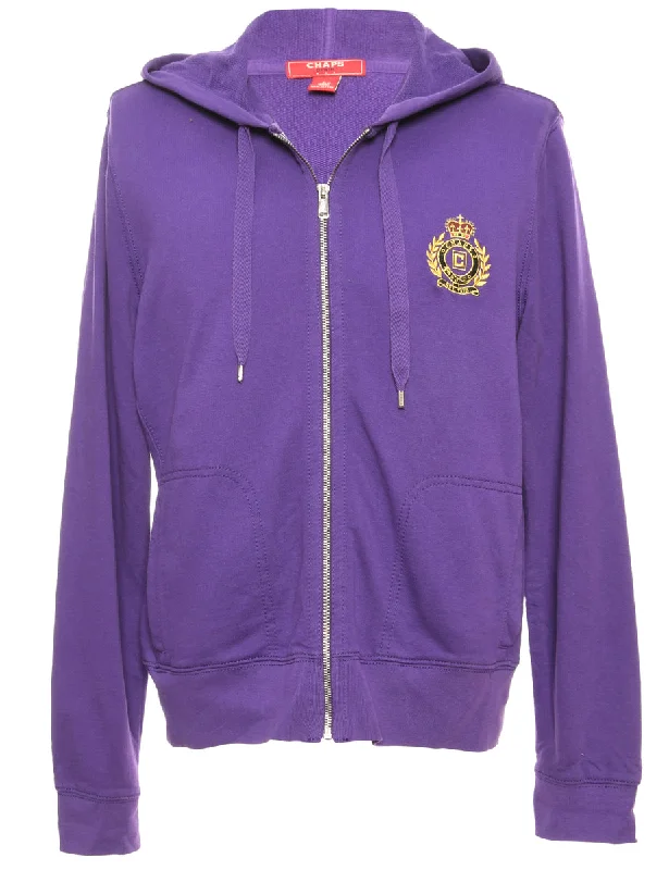 Chaps Purple Hooded Track Top - L Everyday wear unclassified dresses