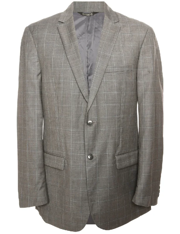 Checked Grey Blazer - L Graduation unclassified dresses