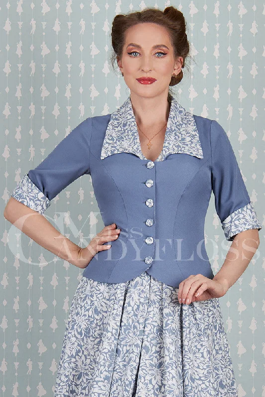 Claudia-Sable 1940s-Inspired blazer-blouse by Miss Candyfloss Soft fabric unclassified dresses