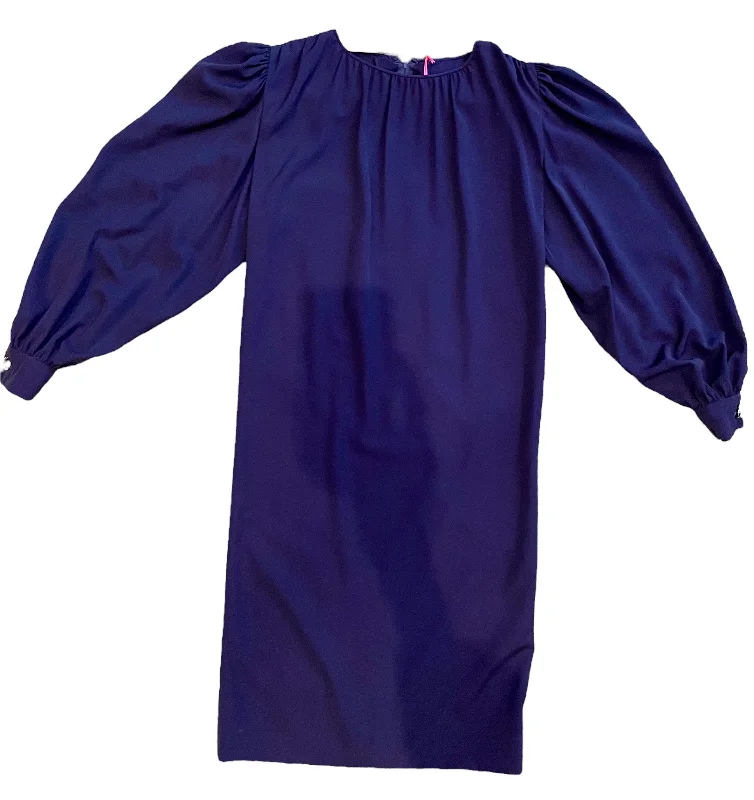 Dark Blue Silk Crepe Dress Velvet unclassified dresses