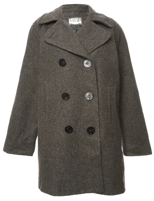 Double Breasted Dark Grey Peacoat - L Petite unclassified dresses