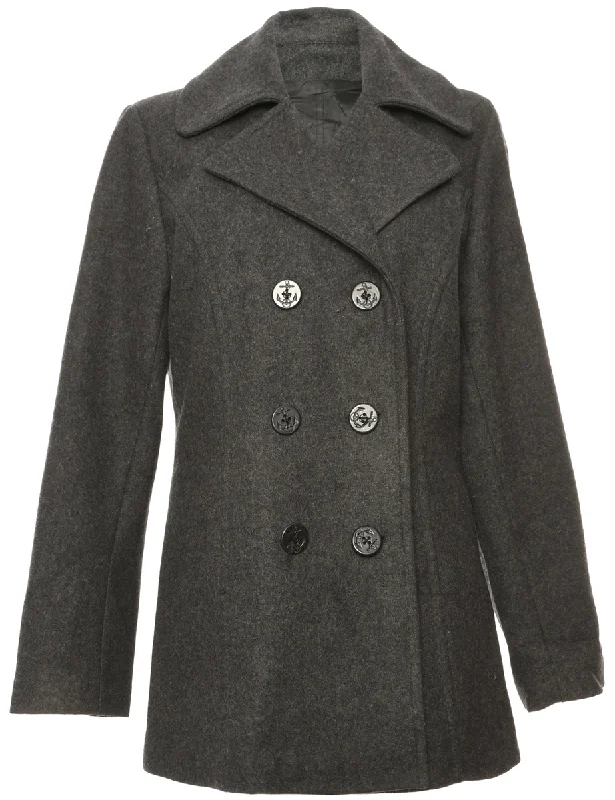 Double Breasted Grey Peacoat - L Vacation unclassified dresses