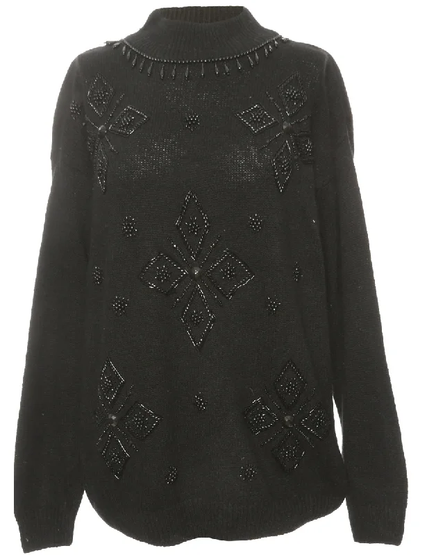 Embellished Black Jumper - M Wedding guest unclassified dresses