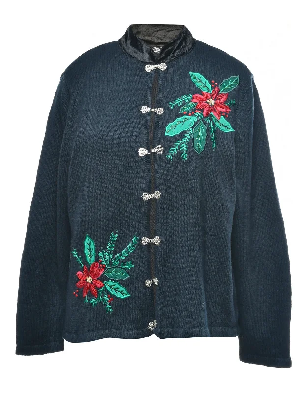 Embroidered Christmas Cardigan - M Printed unclassified dresses