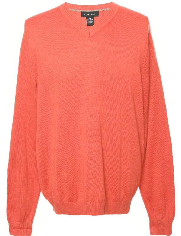 Fine Knit Coral Jumper - M Open-back unclassified dresses