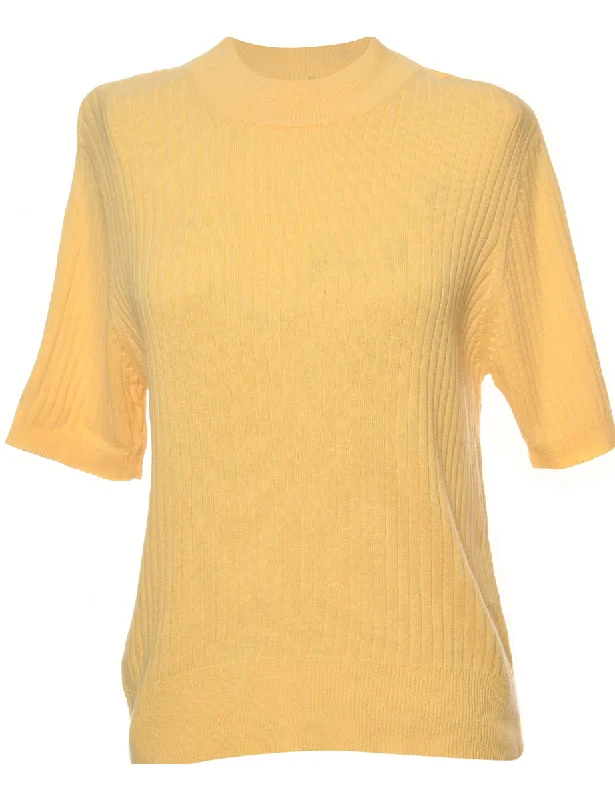 Fine Knit Yellow Jumper - M High-low unclassified dresses