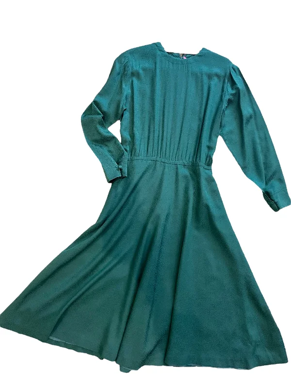 Forest Green Silk Dress Ruffled unclassified dresses