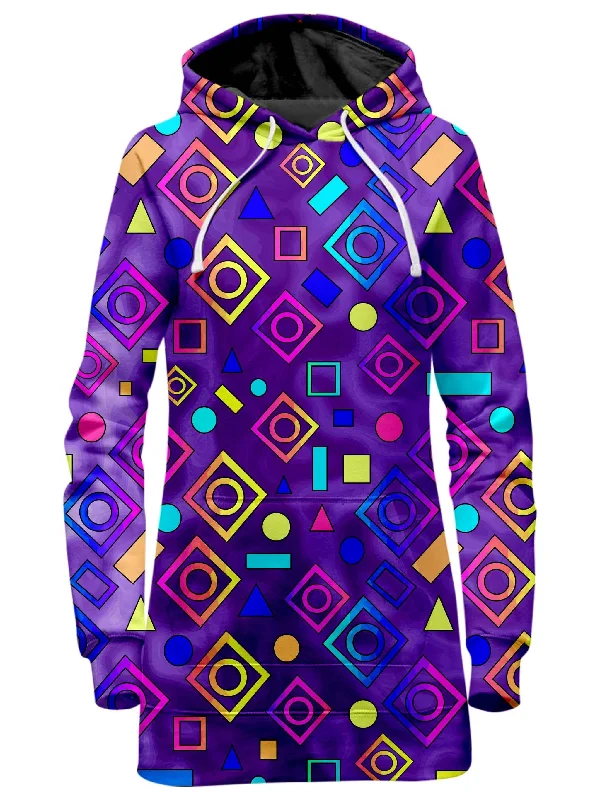 Geometric On Purple Hoodie Dress Casual unclassified dresses