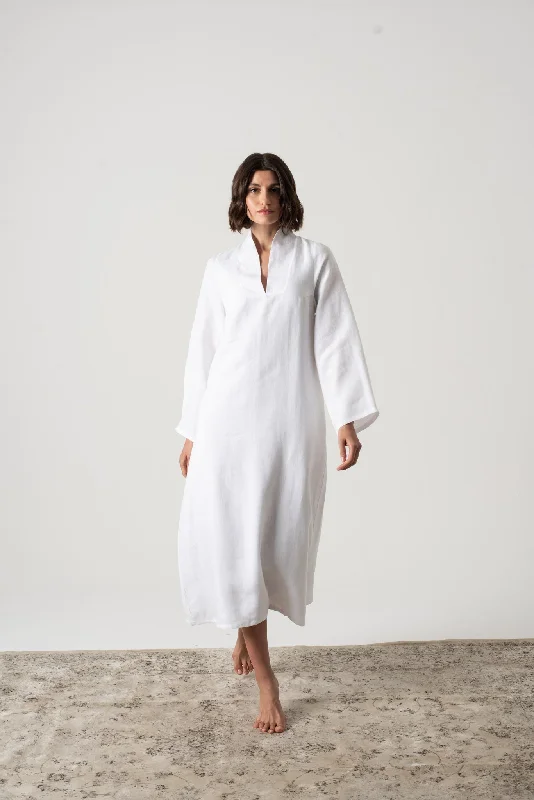 Alarik Linen Kaftan White Casual chic unclassified dresses