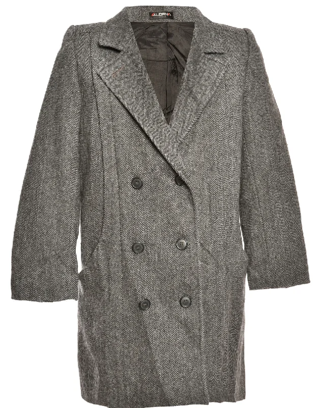 Herringbone Wool Coat - M Holiday unclassified dresses