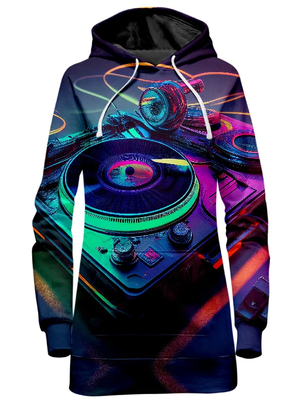 Neon Turntables Hoodie Dress Casual unclassified dresses