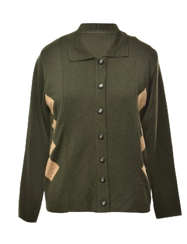 Olive Green Cardigan - L Polka dot unclassified dresses